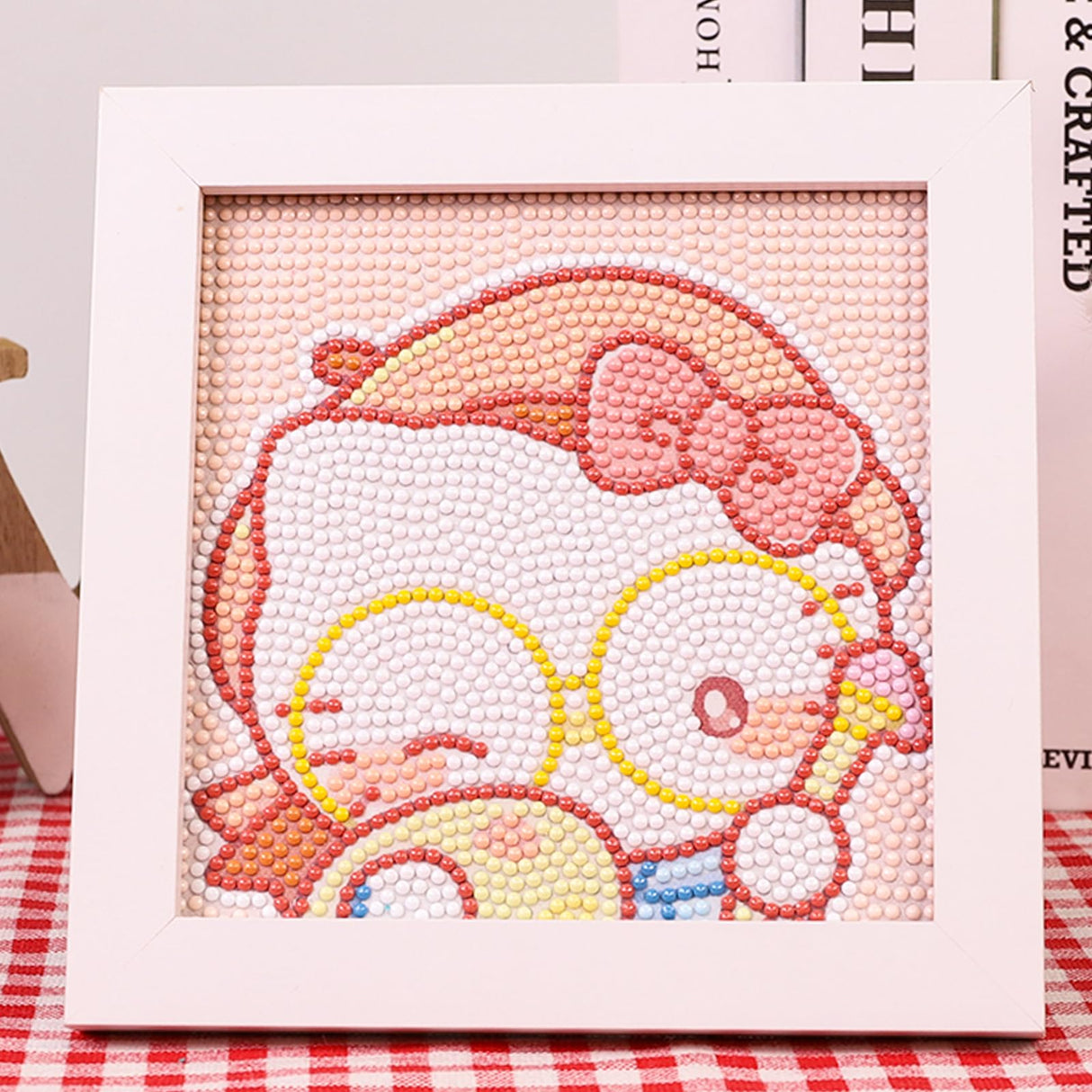 Akutoer Cute Anime 5D Diamond Drawing Kits, Gem Arts & Crafts Supplies with Frames, Cartoon Painting with Diamond, DIY Paint Supplies for Kid(Kitty) Akutoer