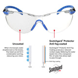 3M Safety Glasses Solus 1000 Series ANSI Z87 Scotchgard Anti-Fog Clear Lens Low Profile Blue/Black Frame 3M