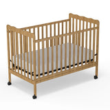 Saylike Baby Crib, 3-in-1 Convertible Crib Wood Full Size Toddler Bed with Locking Wheels for Nursery Furniture, Non-Toxic Finish (Natural) Saylike