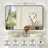 ISTRIPMF Bathroom Mirror Black,55x36 Inch Large Matte Black Bathroom Vanity Mirror,Rectangle Black Metal Framed Mirror for Wall,Anti-Rust,Shatter-Proof (Horizontal/Vertical) ISTRIPMF