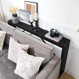 MAHANCRIS Console Table, 62.2" Long Sofa Table Behind Couch, Narrow Entryway Table, Farmhouse Dining Table with Angled Metal Frame, Industrial Console Table for Entryway, Black CTHB15801 MAHANCRIS