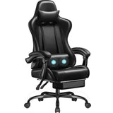 Homall Gaming Chair, Video Game Chair with Footrest and Massage Lumbar Support, Ergonomic Computer Chair Height Adjustable with Swivel Seat and Headrest (Dark Black) Homall