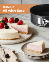 Kootek Cake Pan Set of 3, Nonstick Springform Pans with Removable Bottom, 4, 7, 9 Inch Round Cheesecake Baking Pans with 50 Pcs Parchment Paper Liners Kootek