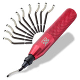 AFA Tooling - Deburring Tool with 11 High Speed Steel Swivel Blades - Works on Metal, Resin, PVC Pipes, Copper, Plastic and 3D Printed Edges - Plumbing & 3D Printing Burr Removal Reamer Tool AFA Tooling Approved for Automotive