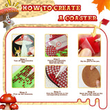 EWJRNSF 6 PCS 5D Diamond Painting Coasters Kits with Holder, Small Diamond Art Kits for Adults Beginners Diamond Dots Arts and Crafts Gems Supplies Item Mushroom Shaped EWJRNSF