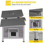 Aivituvin Cat House Outdoor Feral Cat Shelter Weatherproof Cat Condo for Winter Double Rooms Kitty Cage Aivituvin