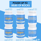 KoolStone Large Rock Tumbler Grit Kit [10 Pounds], Polish Up to [50 lbs.] of Rocks, 4 Steps Polish Refill Media Kit with [Ceramic and Plastic Pellet Tumbling Media], Compatible with Any Tumbler KoolStone