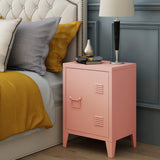MIOCASA Nightstand Modern End Side Table Steel Bedside Storage Cabinet with Shelf Easy Assembly for Living Room Bedroom (Pink) MIOCASA