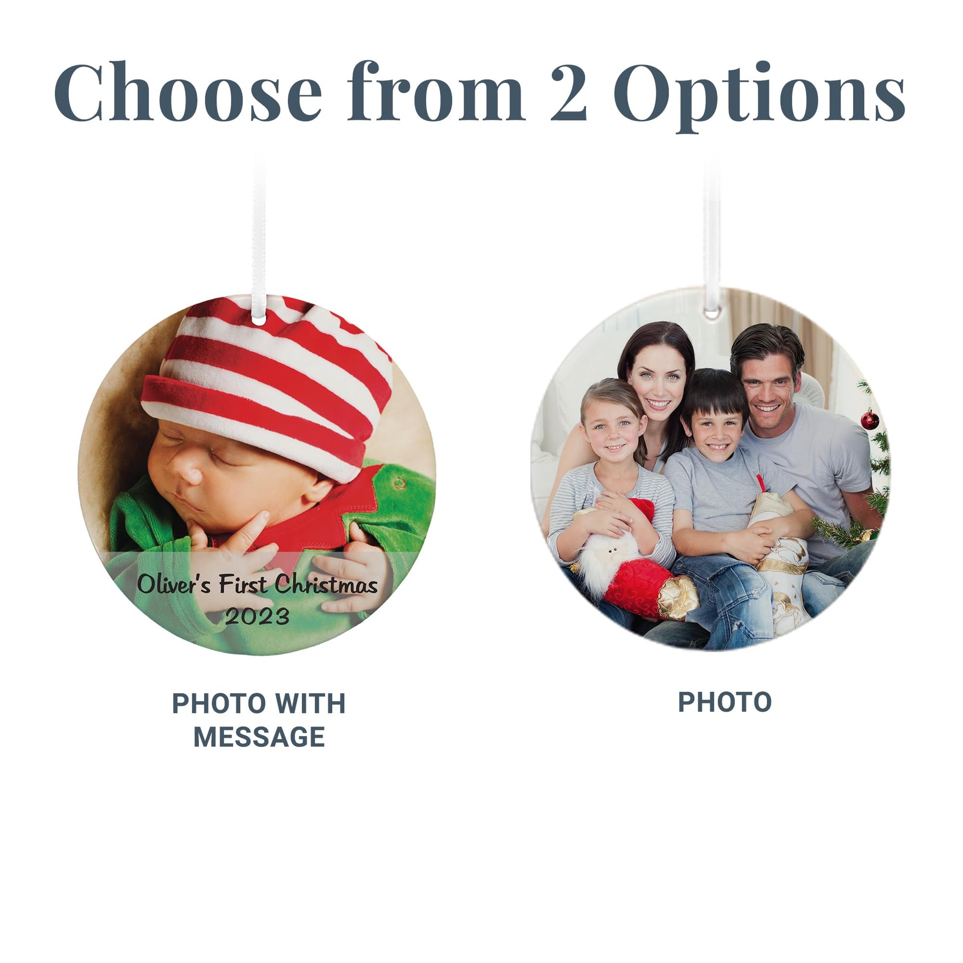 Let's Make Memories Personalized Photo Ornament - Customize with Photo - Round Keepsake Ornament for 2023 - WoodArtSupply