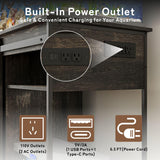 40-50 Gallon Fish Tank Stand with Power Outlets,Farmhouse 50 Gallon Aquarium Stand with Sliding Barn Door Heavy Duty Aquarium Cabinet for 2 Fish Tank/Turtle Tank/Reptile Terrarium YDTOP