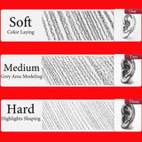 Heshengping Professional Charcoal Pencils Drawing Set Sketching Kit -6 Pieces Soft, Medium Hard Charcoal Pencils for Drawing Sketching Shading Artist Pencils for Beginners Artists Heshengping