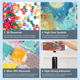 FHBUBPUP 5D Diamond Painting Kits for Adults, Wolf Diamond Art Kits for Beginners, DIY Full Drill Round Diamond Dot Gem Art, Craft Gift Suitable for Home Wall Decoration 12×12Inch FHBUBPUP