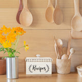 Kathfly Rustic White Recipe Box Wooden Beaded Recipe Box Farmhouse Recipe Holder and Organizer Personalized Recipe Box Bridal Shower Wedding Registry Must Haves for Wedding Birthday Housewarming Kathfly