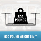 MonsterRax Overhead Garage Storage Rack - 4 x 8 Ceiling Racks for Garage Shelving, Organization, Adjustable Hanging Storage, Grey, 12"- 21" Height Adjustment MonsterRAX Storage Solutions