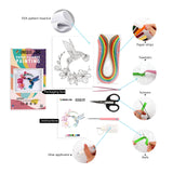 Uniquilling Quilling Kit, Paper Quilling Kits, 8 * 10-in Flower& Hummingbird Paper Filigree Kits with Quilling Tools& Using Manual, DIY Quilling Artwork Modern Wall Art for Living Room Uniquilling