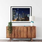 Diamond Painting Adult Painting Kits Chicago Chicago at Night of Downtown and River Bridges Ni Home Bedroom Living Room Art Wall Decoration 12"x16" Puzzle art