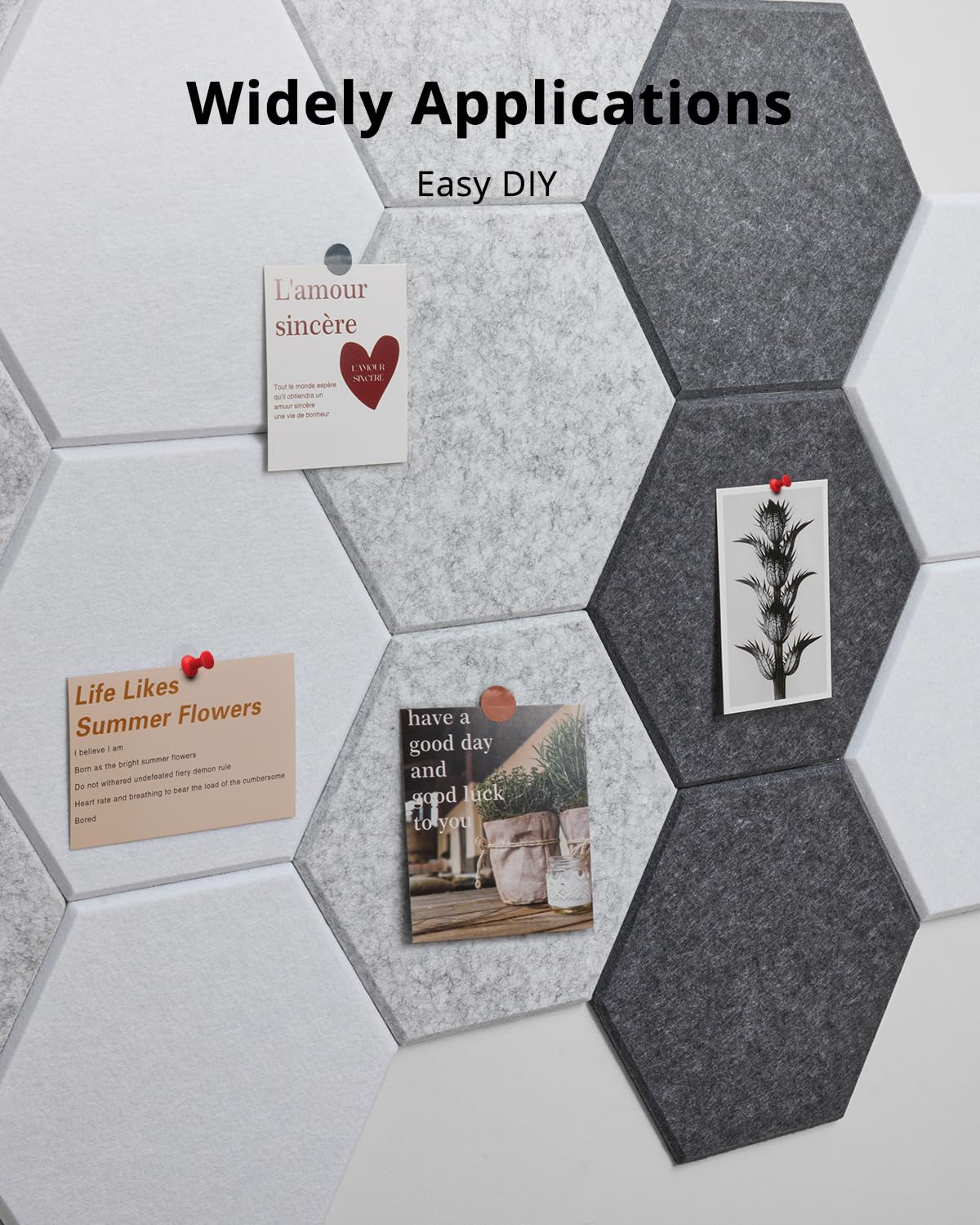 Hexagon Acoustic Panels, Kuchoow Soundproof Wall Panels Self-Adhesive, 12 Pack High Density sound proof panels for walls, 12"X10"X0.4" Acoustic Treatment for Recording Studio Office Home, Black Kuchoow