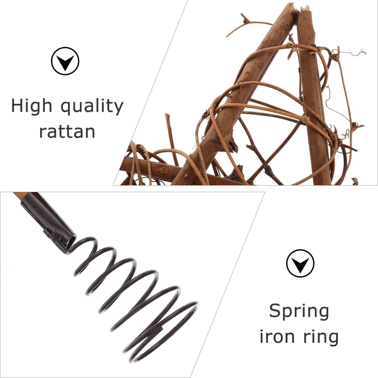 Toddmomy Rustic Christmas Tree Topper Star Rattan Natural Star Christmas Treetop Decoration Hollowed-Out Star Ornaments with Coil Base for Holiday Home Office Toddmomy