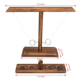 DreamToyz Ring Toss Games for Adults, Ring Toss Game, Outdoor Indoor Handmade Wooden Hooks Fast-paced Interactive Game for Bars, Home, Party, 15.7" X 13" Large Size, Brown DreamToyz