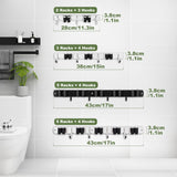 2 Pack 3 Racks and 4 Hooks Broom and Mop Holder Wall Mounted Garage Organizer Storage Tool Racks Stainless Steel Heavy Duty Hooks Self Adhesive Solid Non-slip Wall Hangers for Home Kitchen Garden AceMining