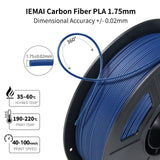 IEMAI 3D Printer Filament Bundle, Colorful Carbon Fiber PLA Filament 1.75mm, Carbon Fiber Filament 250g x 4 Spools(1kg) Dimensional Accuracy +/- 0.02mm (Blue/Blue Grey/Brown/Army Green) IEMAI