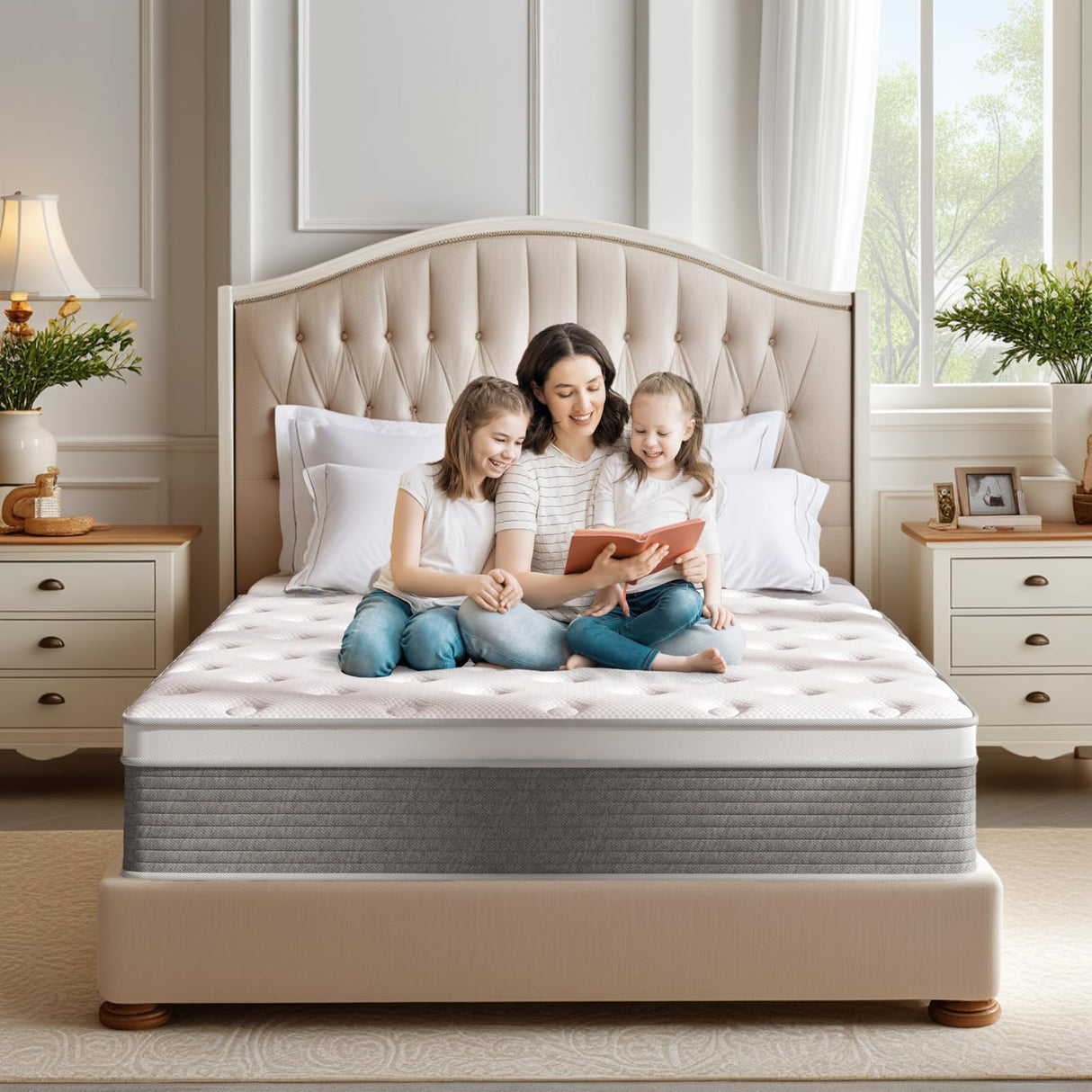 CIUANCE Queen Mattress, 12 Inch Queen Size Bed Mattress in a Box with Memory Foam and Pocket Spring for Medium Firm Feel, Fiberglass Free, Motion Isolation, CertiPUR-US CIUANCE