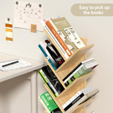 SHEEPAM 10 Tier Tree Book Shelf, Floor Standing Wood Bookshelf for Narrow Space, Storage Organizer Bookshelves for Books/CDs/Magazine, Bookcase with Shelves for Home Office, Living Room - Natural SHEEPAM