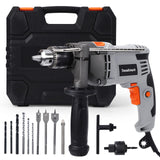 Towallmark 7.5-Amp Hammer Drill with Aluminum Alloy Housing, 1/2-Inch Corded Electric Hammer Drill with 3000RPM, Variable Speed, 15 Drill Bits with Toolbox for Home Improvement, DIY Towallmark