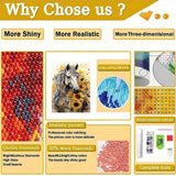 bleihum Horse Diamond Art Kits for Adults- 5D Diamond Painting Kits Horse, Horse Gem Painting Arts Crafts for Adults Home Wall Decor (12x16 Inch) bleihum