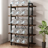 5-Tier Rustic Industrial Solid Wood Bookcase with Metal Frame AY-AOYUAN