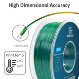 Geeetech 3D Printer Silk PLA Dual Color Filament,Metal-Like Shiny Silk Filament 1.75mm 1kg (2.2lbs) Spool,Dimensional Accuracy +/- 0.03 mm,Silk Blue Green Geeetech