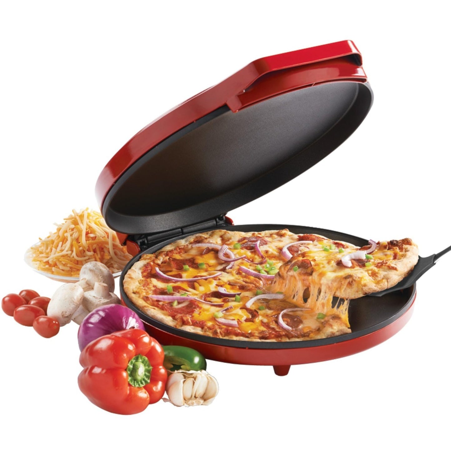 Betty Crocker Countertop Pizza Maker, 1440-Watt Pizza Maker Machine for Home, BC-2958CR