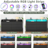 Gyfimoie 6 Drawer Dresser with Charging Station, Dresser for Bedroom with LED Light, Chest of Drawers for Closet, Modern Dressers with Open Storage Cubby, Double Wide Dressers for Living Room (Black) Gyfimoie