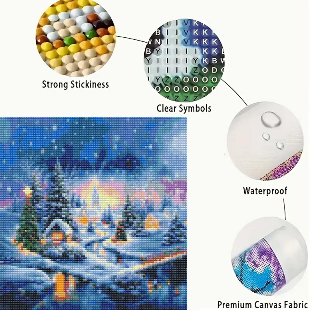 Winter Diamond Painting Kits for Adults,5D Diamond Art Kits for Adults Beginner,DIY Full Round Drill Diamond Diamond Dots Paintings Gem Art and Crafts Home Decor 13.8 x 13.8Inch GEMFAMILY