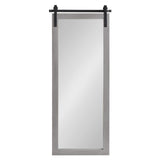 Kate and Laurel Cates Farmhouse Wood Framed Panel Mirror, 18 x 50, Gray, Barn Door-Inspired Rustic Mirrors for Wall Kate and Laurel
