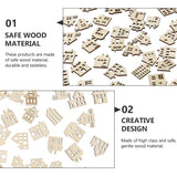 Toyvian 100pcs Wood Craft Shapes House Shaped Unfinished Wood Embellishment Cutout Veneers for DIY Craft Project Home Ornaments Toyvian