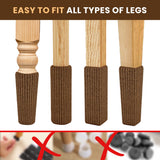 48 Pcs Brown Premium Chair Leg Socks Protectors for Hardwood Floors - Not Falling Off - Easy to Put On - Fits Round and Square Legs - High Elastic Bar Stool Leg Covers - Furniture Pads for All Shapes IAMZAY