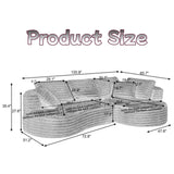 Trygoal Modern Curved L-Shape Sectional Sofa, Luxury Oversized Upholstered Sofa with Deep Seat, Comfy Sleeper Couch with Left Chaise Lounge, Boneless Cloud Curved Couch for Living Room, Black Trygoal