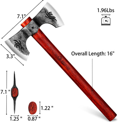 2 Pack NEDFOSS 16" Throwing Axe, Thor Throwing Axes and Tomahawks with 1065 HC Steel & Wooden Handle. Perfect for Axe Throwing Game, Recreation, Competition & Gifts for Men. - WoodArtSupply