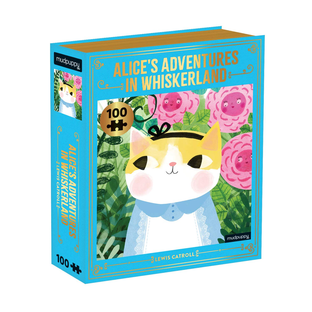 Mudpuppy Alice’s Adventures in Whiskerland Bookish Cats Puzzle, 100 Pieces, 10.75” x 13.5” – Jigsaw Puzzle for Ages 6 and Up, Features an Adorable Cat Portrait of Alice with Foil Embellishments Abrams