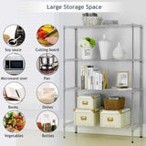 4-Shelf Adjustable Heavy Duty Metal Storage Shelving, 250 Capacity Per Shelf, 36" X 14" X 54" Wire Shelving Unit Racks for Garage Closet, Chrome Dkeli