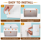 4 Tier Stackable Plastic Storage Bins with Lid and Wheels - 23 QT Closet Organizers and Storage, Foldable Storage Containers, Organization and Storage Boxes for Craft, Home, Pantry, Office, Dorm Wise Oannes