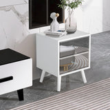 STHOUYN White Nightstand Set of 2, Mirrored Bedside Table Set of 2, Modern Bedroom Night Stands with 2 Drawer, Bed Side Table/Night Stand, End Tables Decorative Table Living Room (White) STHOUYN