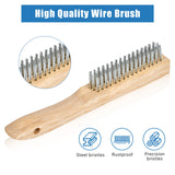 Worldity 6Pcs Welding Slag Removal Tool Set, 10 Inch Welding Chipping Hammer with Coil Spring Handle, Welding Pliers, Wire Brush, Metal Sheet Thickness Gauges and Welding Gloves for Removing Slag Worldity