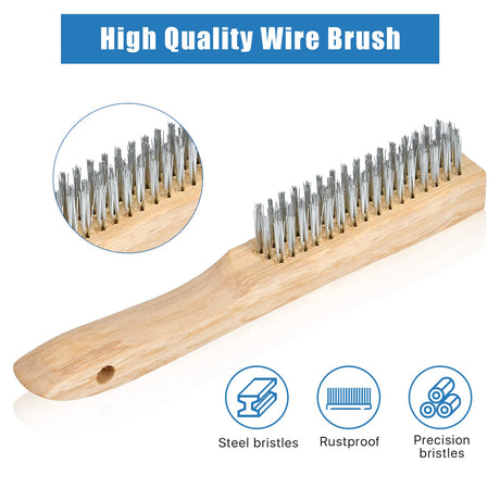 Worldity 6Pcs Welding Slag Removal Tool Set, 10 Inch Welding Chipping Hammer with Coil Spring Handle, Welding Pliers, Wire Brush, Metal Sheet Thickness Gauges and Welding Gloves for Removing Slag Worldity
