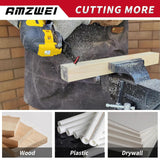 AMZWEI 16PCS Japanese Teeth Oscillating Tool Blade, CRV Extra Long Multi Tool Blade Kits for Wood Clean Cutting, Quick Release Oscillating Saw Blades Compatible with Dewalt Bosch Milwaukee Ryobi AMZWEI