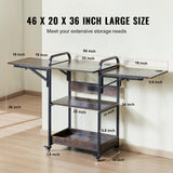 VEVOR 3 Tier Movable Heat Press Table with Charging Station, Foldable Heat Press Stand with Vinyl Roll Holder, Heavy Duty Rolling Metal Workbench for DIY Sublimation Transfer Machine and Printer VEVOR