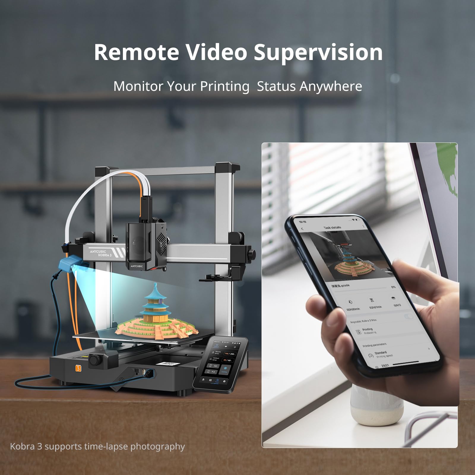 Anycubic Camera Kobra 3 3D Printer Camera, Remote and Real-Time Video Supervision, Ultra Clear Resolution, DIY Frame, Compatible with Anycubic Kobra 3/ Kobra 2 Series/Klipper Printer - WoodArtSupply