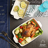 Sweejar Ceramic Bakeware Set, Rectangular Baking Dish for Oven Lasagna Pans for Cooking, Kitchen, Cake Dinner, Banquet and Daily Use, 11.8 x 7.8 x 2.76 Inches of Casserole Dishes (Navy) Sweejar