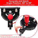 GOINGMAKE Table Saw Miter Gauge with Micro Adjustable Flip Stop and Extendable Fence and Quick Angle Stop for Table Saw Band Saw Router Table Fit 3/8 x 3/4" T Slot for Woodworking Crosscut, Miter Cut goingmake